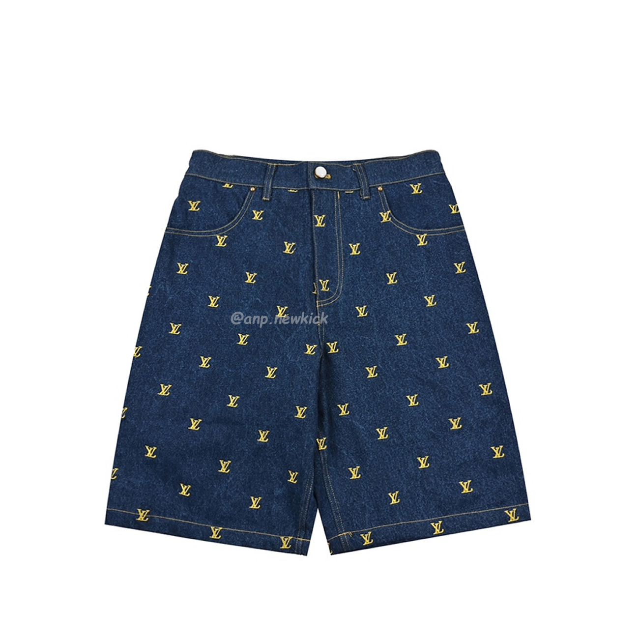 Louis Vuitton Embroidered Logo Denim Shorts (1) - newkick.app